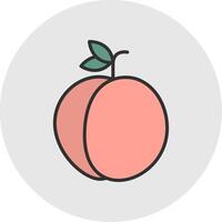 Peach Line Filled Light Circle Icon vector