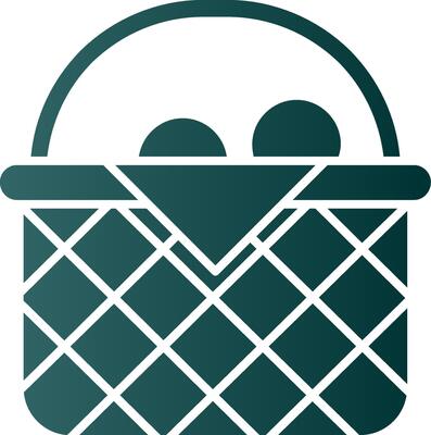 Basket Glyph Gradient Green Icon
