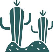 Cactus Glyph Gradient Green Icon vector