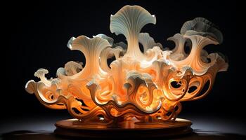 AI generated Glowing underwater flame creates mysterious aquatic fantasy generated by AI photo