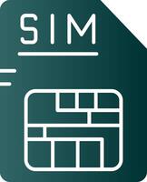 Sim Glyph Gradient Green Icon vector