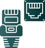 Ethernet Glyph Gradient Green Icon vector