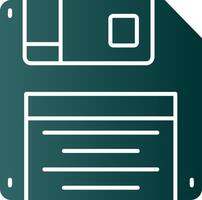 Floppy disk Glyph Gradient Green Icon vector