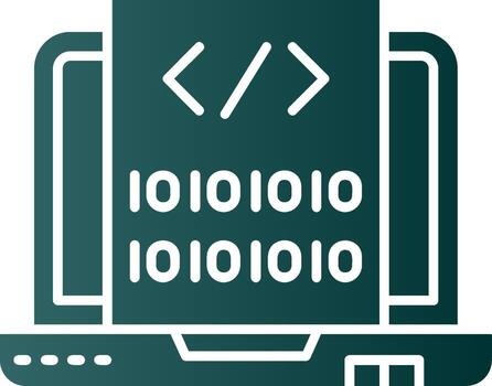 Code Glyph Gradient Green Icon vector