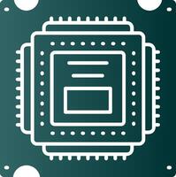 Processor Glyph Gradient Green Icon vector