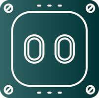 Socket Glyph Gradient Green Icon vector