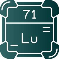 Lutetium Glyph Gradient Green Icon vector