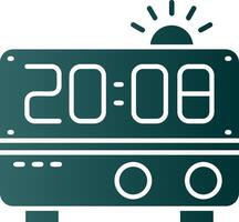 Alarm clock Glyph Gradient Green Icon vector