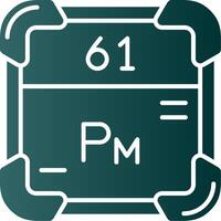 Promethium Glyph Gradient Green Icon vector