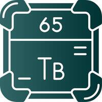 Terbium Glyph Gradient Green Icon vector