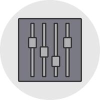 Faders Line Filled Light Circle Icon vector