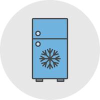 Refrigerator Line Filled Light Circle Icon vector