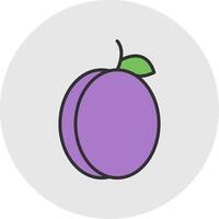 Plum Line Filled Light Circle Icon vector