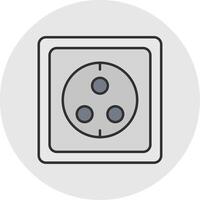 Wall Socket Line Filled Light Circle Icon vector