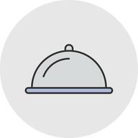 Food Line Filled Light Circle Icon vector