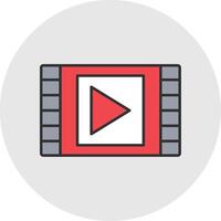 Video Line Filled Light Circle Icon vector