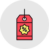 Coupon Line Filled Light Circle Icon vector
