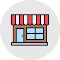 Grocery Store Line Filled Light Circle Icon vector