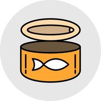 Canned Food Line Filled Light Circle Icon vector