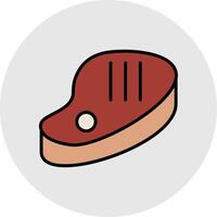 Meat Line Filled Light Circle Icon vector