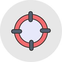 Goal Line Filled Light Circle Icon vector