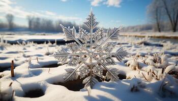 ai generado invierno nieve, naturaleza congelado belleza en un bosque generado por ai foto