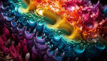 AI generated Abstract colorful pattern creates vibrant fantasy backdrop generated by AI photo