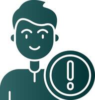 Error Glyph Gradient Green Icon vector