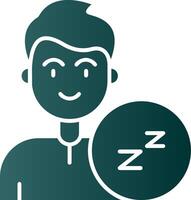 Sleep Glyph Gradient Green Icon vector