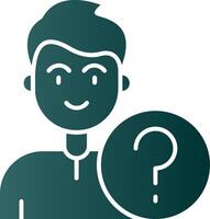 Question Glyph Gradient Green Icon vector