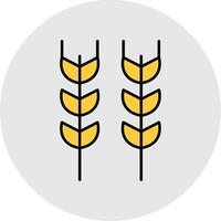 Wheat Line Filled Light Circle Icon vector