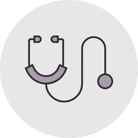 Stethoscope Line Filled Light Circle Icon vector