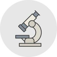 Microscope Line Filled Light Circle Icon vector