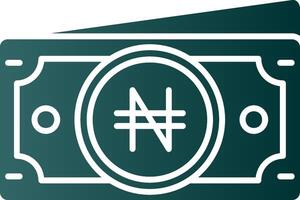 Naira Glyph Gradient Green Icon vector