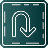 U turn Glyph Gradient Green Icon vector