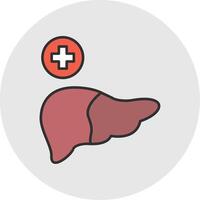 Liver Line Filled Light Circle Icon vector