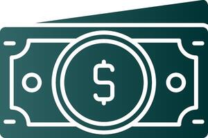 Dollar Glyph Gradient Green Icon vector