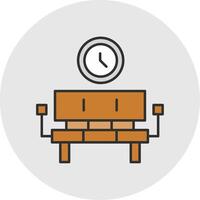 Waiting Room Line Filled Light Circle Icon vector