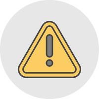 Warning Sign Line Filled Light Circle Icon vector