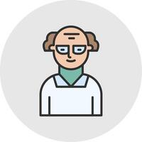 Scientist Line Filled Light Circle Icon vector