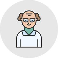 Scientist Line Filled Light Circle Icon vector