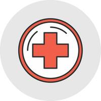 Hospital Sign Line Filled Light Circle Icon vector