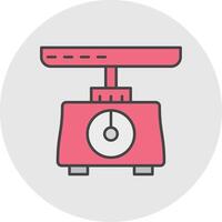 Weighing Scale Line Filled Light Circle Icon vector