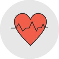 Pulse Rate Line Filled Light Circle Icon vector