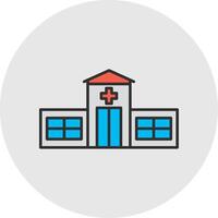 Emergency Room Line Filled Light Circle Icon vector