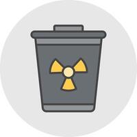 Toxic Waste Line Filled Light Circle Icon vector