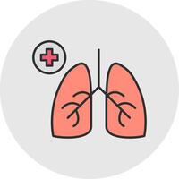 Pulmonology Line Filled Light Circle Icon vector