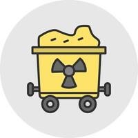 Uranium Line Filled Light Circle Icon vector