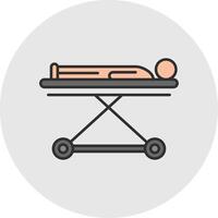 Stretcher Line Filled Light Circle Icon vector