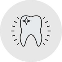 Tooth Line Filled Light Circle Icon vector